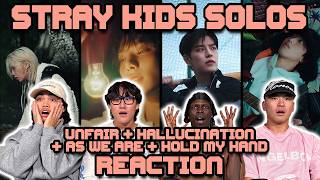 OUR FIRST TIME WATCHING STRAY KIDS SOLOS! | Unfair + Hallucination + As we are + Hold my hand