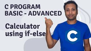 C Program English Tutorial 51 : Simple calculator using if else