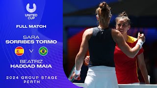 Sara Sorribes Tormo v Beatriz Haddad Maia Full Match | United Cup 2024 Group A