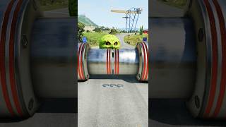 Long Colourful Capsule Buses vs Hydraulic Crush - BeamNG.drive