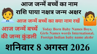 Naming Zodiac Sign and Horoscope for Babies Born on Saturday August 8 2026