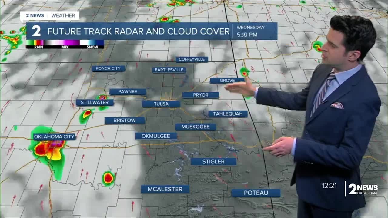 Isolated storm chance late today - YouTube