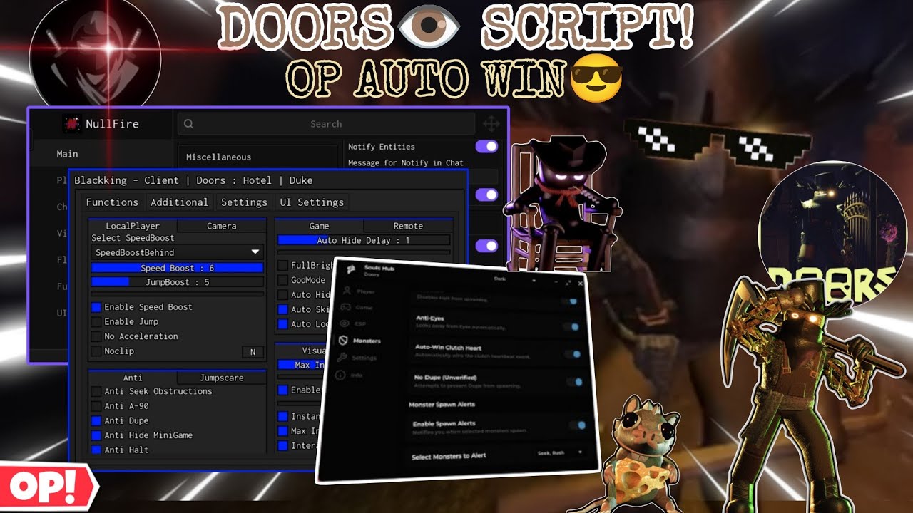 Upd Doors👁️ Scripts OP Anti's Dmg Entity,Esp😎,Event Notify,Collect Aura ...