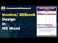Invoice Design in MS Word #msword #word #mswordclasses #short #sorts #shortsvideo