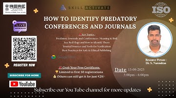 How to Identify Predatory Conferences and Journals