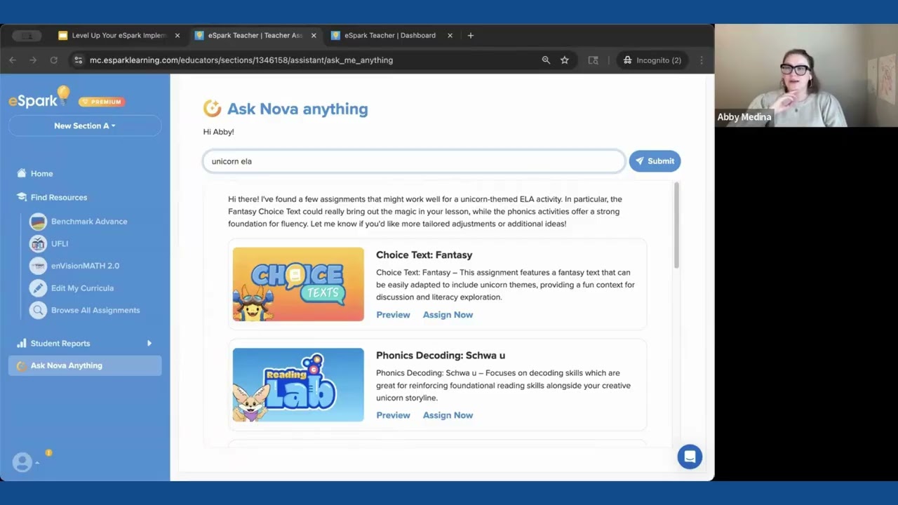 Использование Ask Nova Anything для отправки целевых уроков