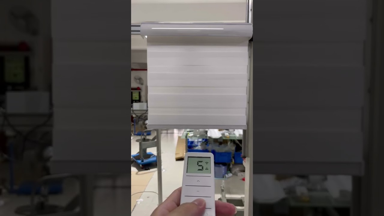 Motorized zebra blinds white semi blackout fabric