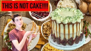 I TURNED THANKSGIVING FOOD INTO A CAKE!  | Baking with Ryan