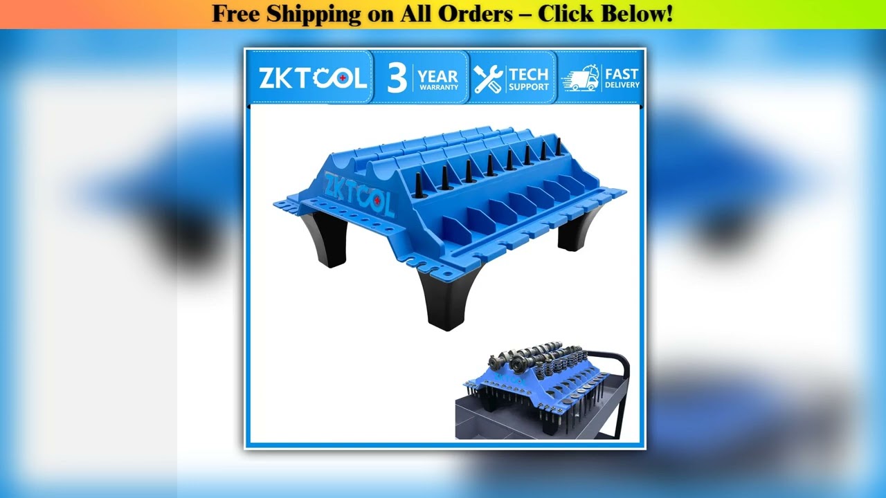 Automobile engine parts placement tool, engine cylinder head assembly organizer valve standing