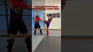 When the new guy is learning switch kick 😂🤣 #martialarts #mma #shorts #viral #trending #kickboxing