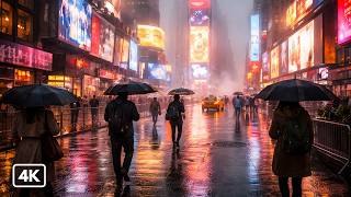 Rainy Morning Walk in NYC | Port Authority to Times Square (Real-Time) screenshot 5