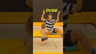 2 YEAR OLD LEARNS SEAT DROP ON TRAMPOLINE 🤯