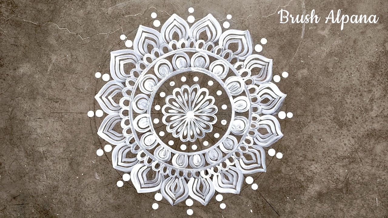 Simple & Elegant Bengali Alpana Design | Traditional Floor Art Tutorial