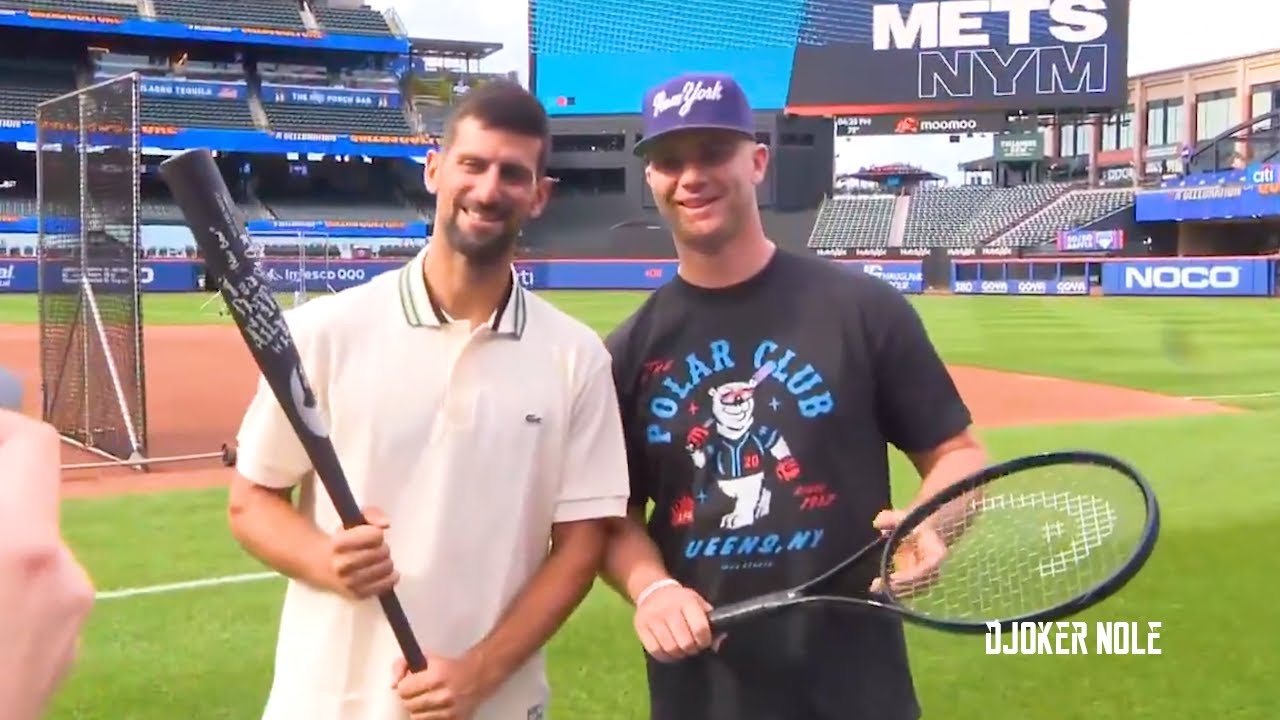 Novak Djokovic exchanges GIFTS with Baseball Stars - New York 2025