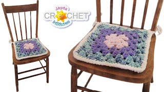 Granny Square Chair Cushion Crochet Pattern & Tutorial