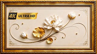 Luxury Gold Lotus 4K Screensaver✨ | Elegant Floral Art Wallpaper 🌸💛 Ultra HD Relaxing Background