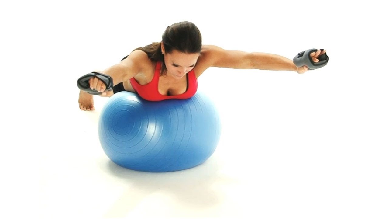Shoulder Workout Prone Fly On Swiss Ball Fitball YouTube
