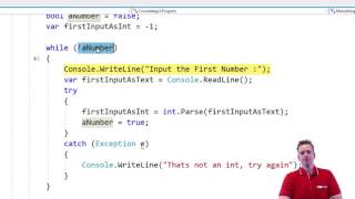 C# Basics with  NET Core | S1P31 | Loop question if not a number