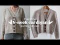  knitting a vneck cardigan tutorial  part 2