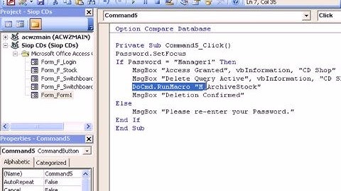 2.29 Password Protecting Queries with Access VBA