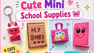 Cute mini school supplies 🎀 DIY diary, mini bag &amp; notebook ideas you’ll love ✨💕