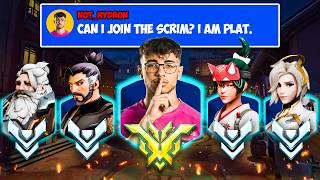 I Secretly SMURFED a PLATINUM SCRIM in Overwatch...