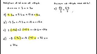 Multiplikation och division av ett tal med ett uttryck