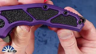 Heretic Knives Medusa, Manual DLC Recurve, Purple Chassis W/Tactical HW