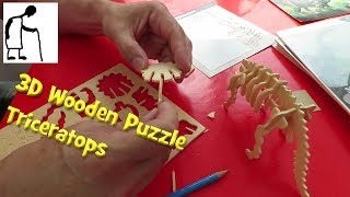 3D Wooden Puzzle Triceratops