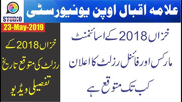 AIOU Autumn 2018 Assignment Marks Result and Exam Result Expected Date
