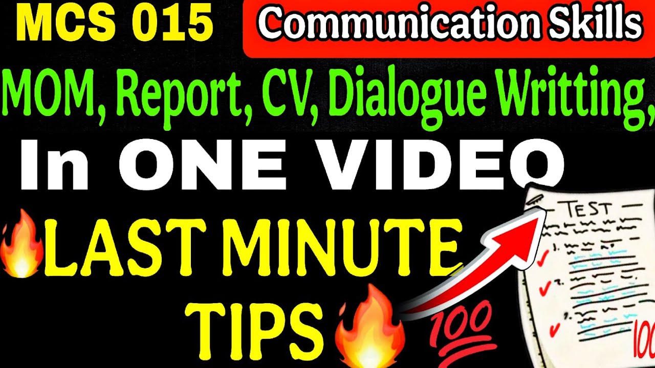 Mcs 015 Most Important Question Answer🔥|  Communication Skills One Shot