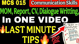 Mcs 015 Most Important Question Answer🔥| Communication Skills One Shot