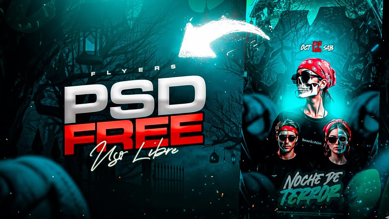👻Как создать потрясающие флаеры к Хэллоуину | Бесплатный редактируемый PSD