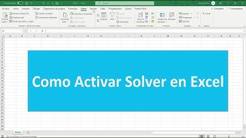 Como activar la pestaña SOLVER | Excel