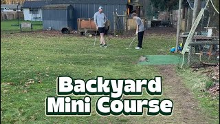 Dad vs Son Match #16 on our Backyard Mini Golf Course
