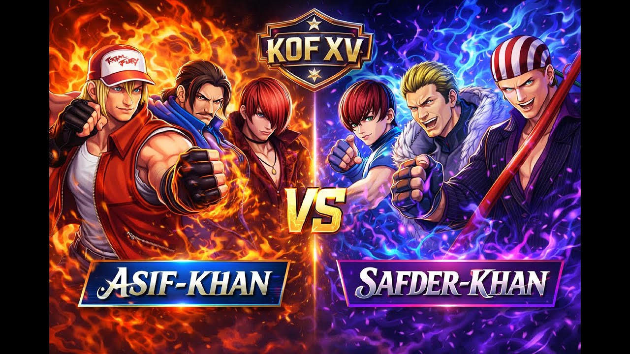 KOF XV 🔥 ASIF-KHAN VS SAFDER-KHAN | TEAM BATTLE