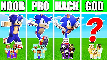 Minecraft: FAMILY SONIC THE HEDGEHOG BUILD CHALLENGE - NOOB vs PRO vs HACKER vs GOD in Minecraft