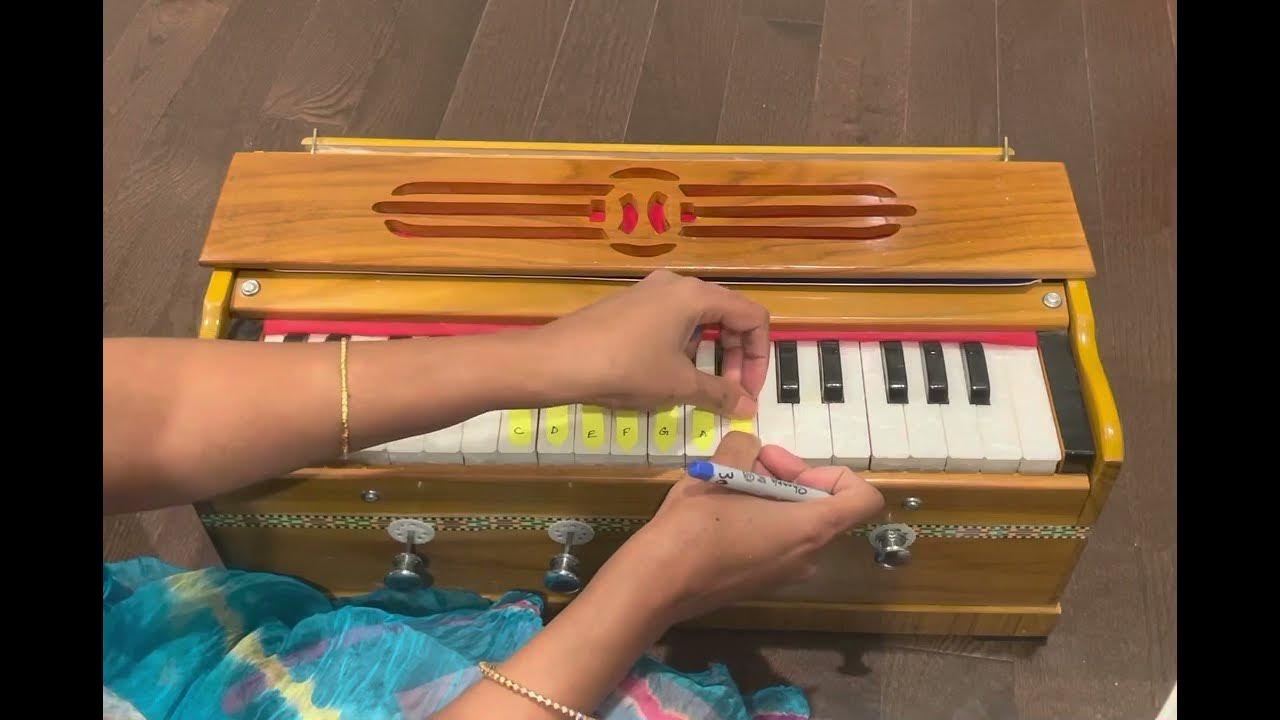 Marking Instrument Keys Part 1 Marking names of keys on Harmonium