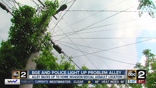 City, BGE repair alley light after home invasion