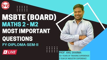 Day 4 - MSBTE (BOARD) | IMPORTANT QUESTIONS | SEM 2 | MATHS 2 | V2V