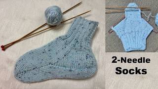 Easy 2-Needle Socks | Step-by-Step Knitting Tutorial/2-Needle Socks for Beginners