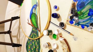 Hand painted peacock theme saree.