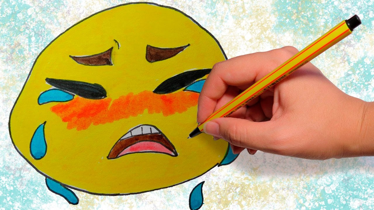 COMO DIBUJAR EMOJI LLORANDO KAWAII: Aprende a dibujar emojis paso a paso -  YouTube