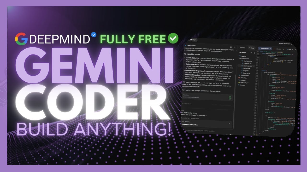 NEW Gemini Coder: Powerful Coding Agent Can Generate Beautiful UIs & Build ANYTHING! FULLY FREE!