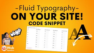 The NEW Fluid Typography Code Snippet - Add the Tool to your Dashboard or Page - Wordpress Tutorial
