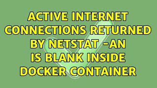 Active internet connections returned by netstat -an is blank inside docker container