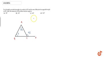 In a triangle, an    exterior angle at a vertex is  ltmath gt  ltmrow gt  ltmsup gt  ltmrow gt