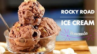 Homemade Rocky Road ICE CREAM