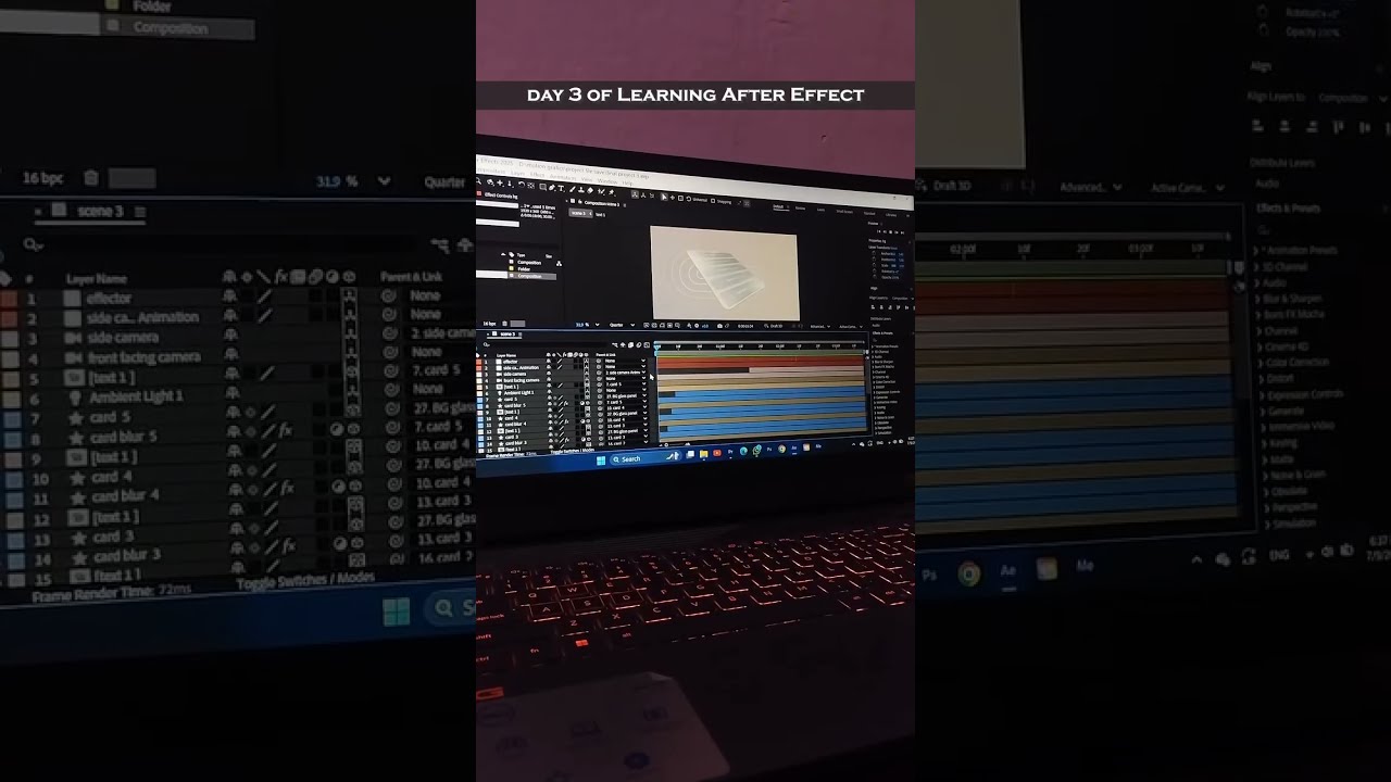 Day 3 Of Learning After Effect Video Editor Edits Day3 Editiin