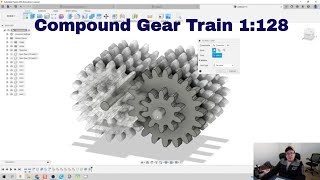 Compound Gear Train - Day 92 of 100 Autodesk Fusion 360 Journey